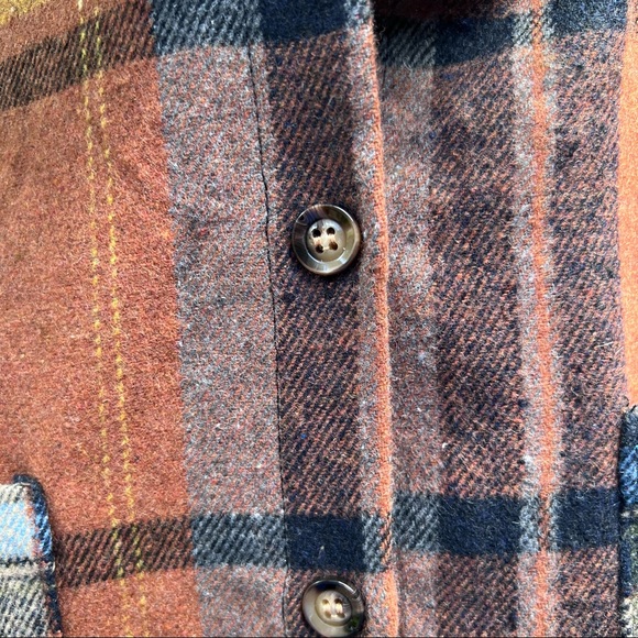 Brown plaid color block button up shirt - Picture 7 of 13